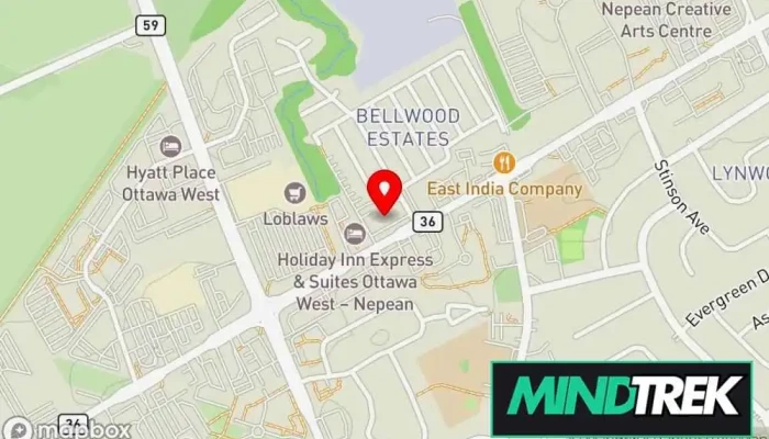 map of Grounded Psychology Psychologist, Family counselor, Health counselor, Marriage or relationship counselor, Mental health clinic, Mental health service, Psychotherapist, Social worker in Ottawa