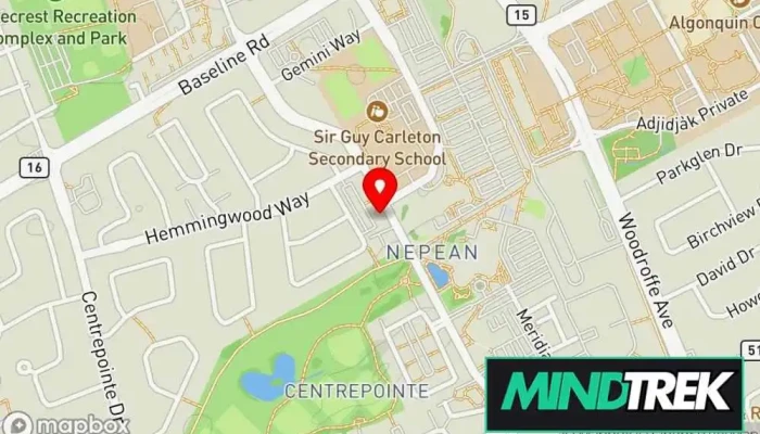 map of Pivot Point Psychotherapy Psychotherapist, Counselor, Mental health clinic, Mental health service in Nepean