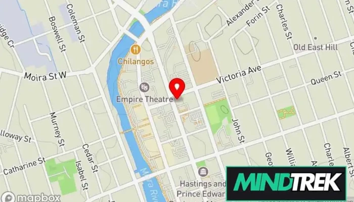 map of Quinte Mind & Body Mental health clinic, Pain control clinic, Psychotherapist in Belleville